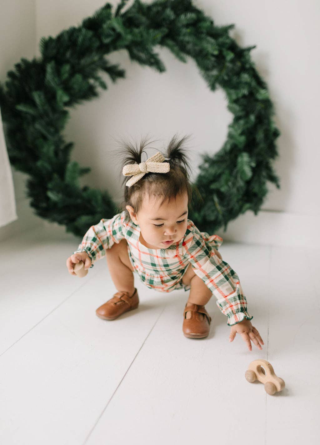 Thalia Poplin Romper in Classic Plaid