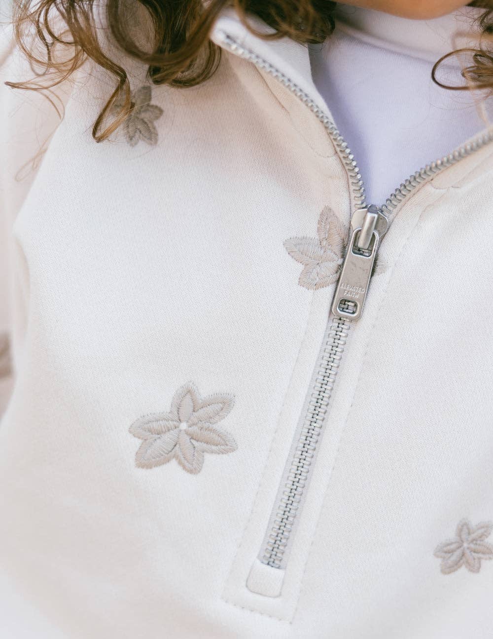 Kids Floral Half-Zip