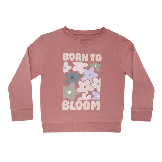 Born To Bloom Bamboo French Terry Pullover | Rose