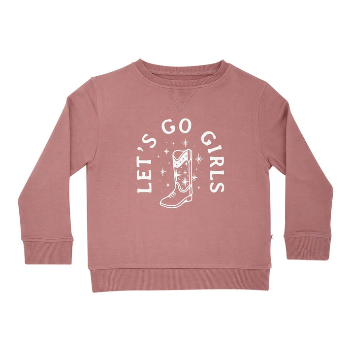 Let's Go Girls Bamboo French Terry Pullover | Rose