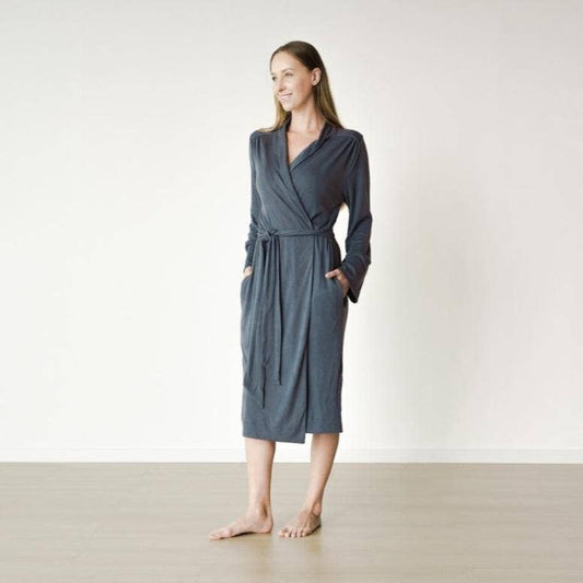 Viscose Bamboo + Organic Cotton Womens Robe | Midnight