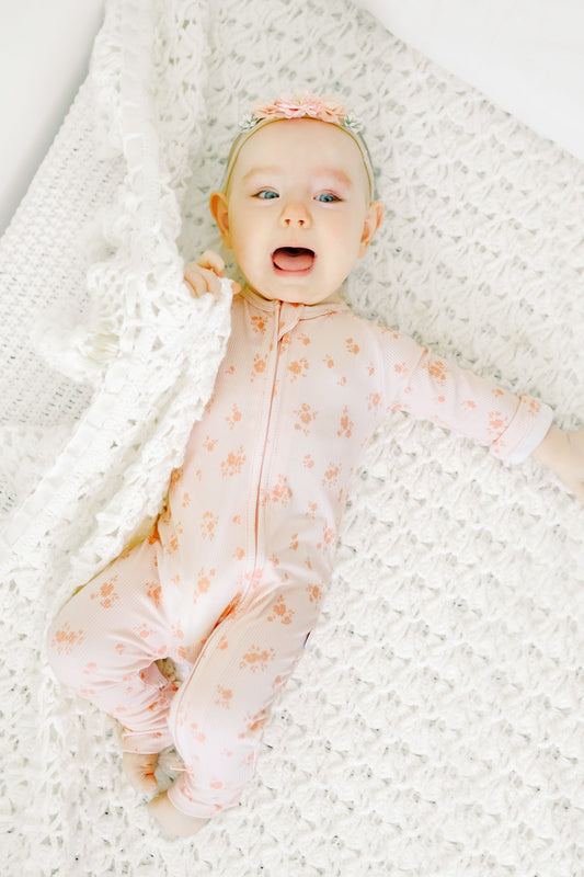 Bamboo Zip Convertible Sleeper | Wildflower Ribbed