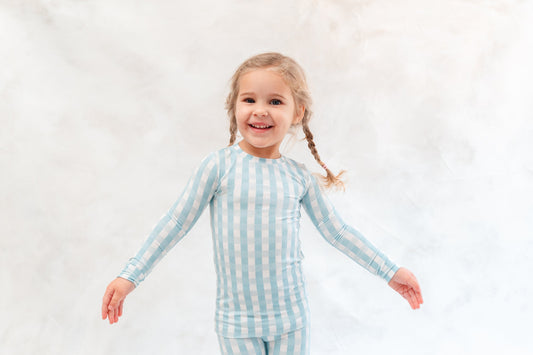 Bamboo Two Piece Pajama Set | Blue Plaid