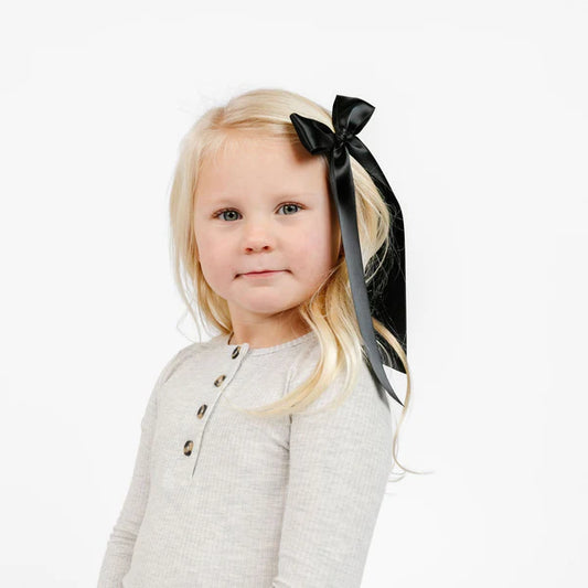 Satin Bow | Black Sash Clip