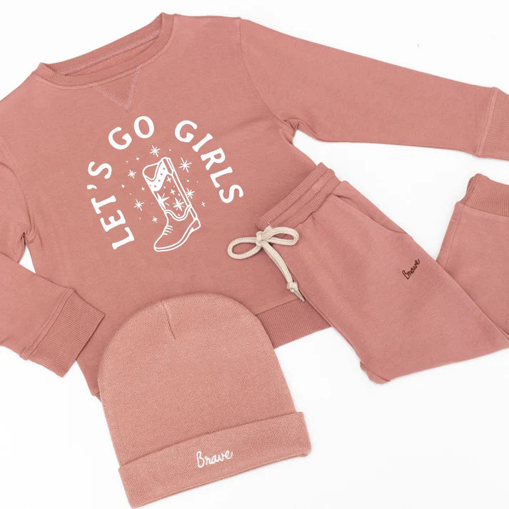 Let's Go Girls Bamboo French Terry Pullover | Rose