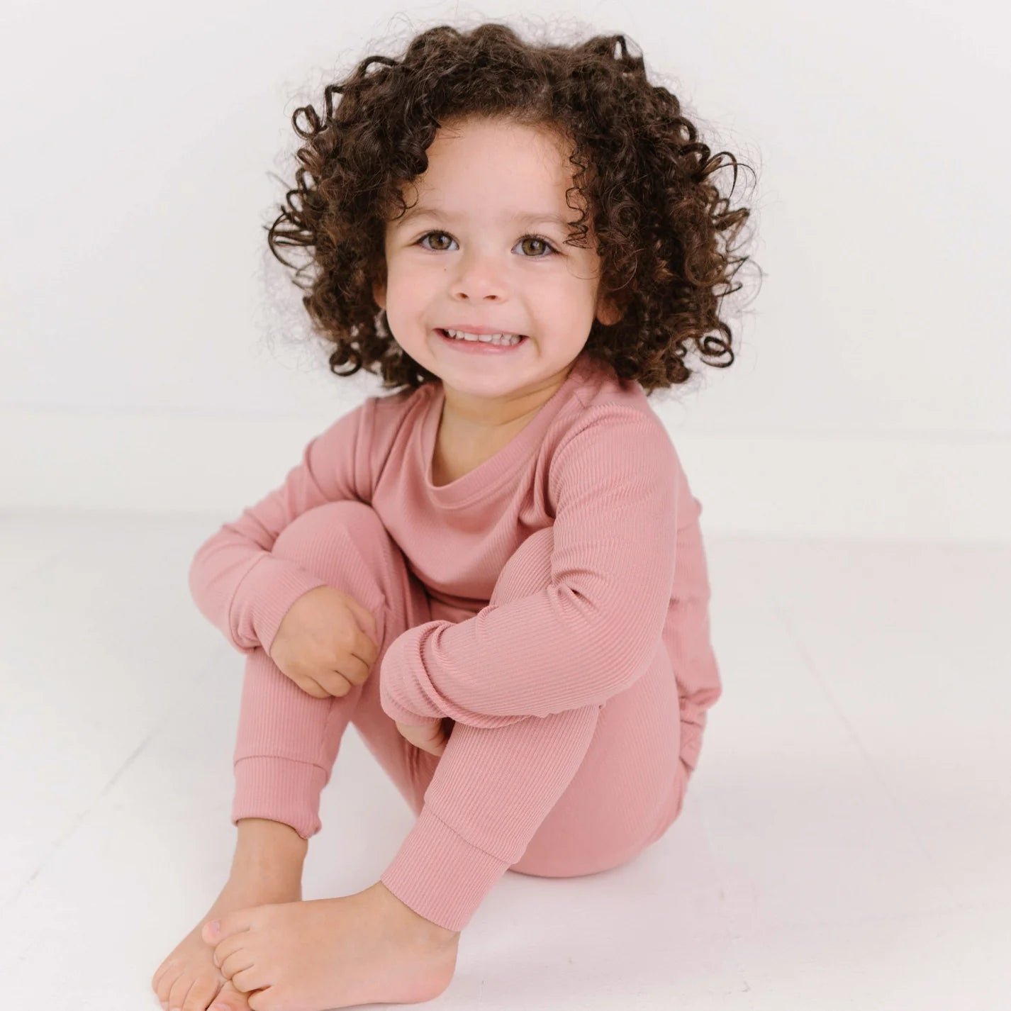 Bamboo Pajama Set | Mauve (Small Ribbed)