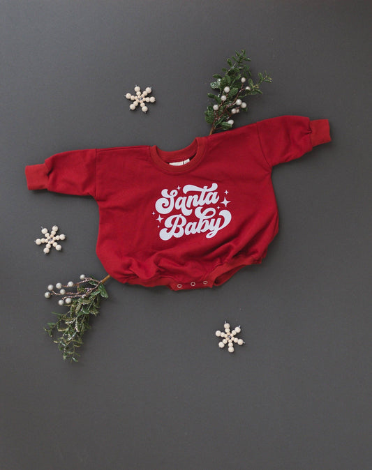 Santa Baby Oversized Sweatshirt Romper