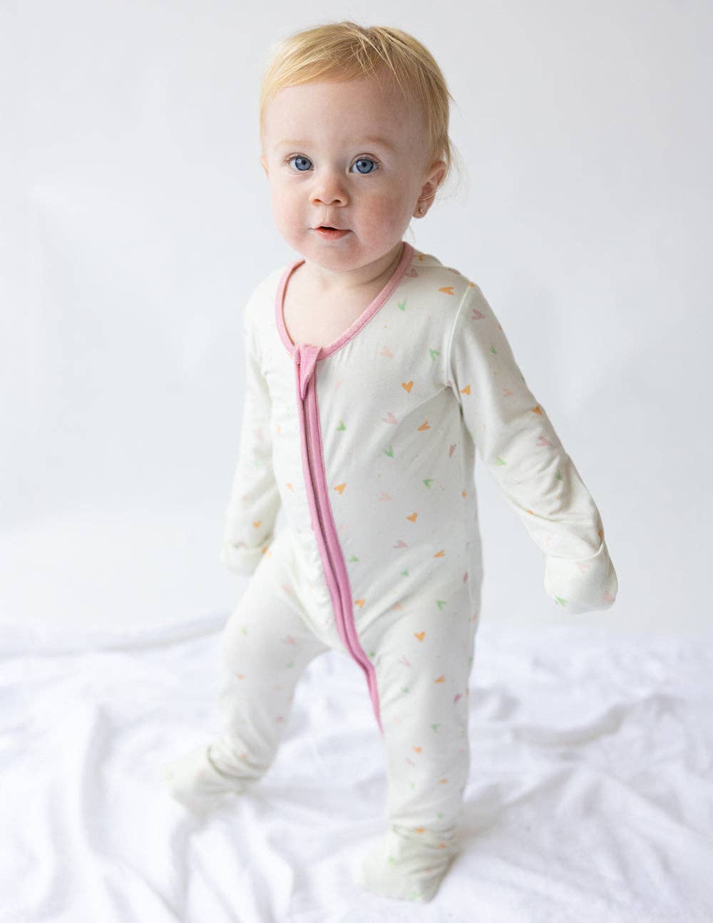 Heart Bamboo Convertible Footed Sleeper