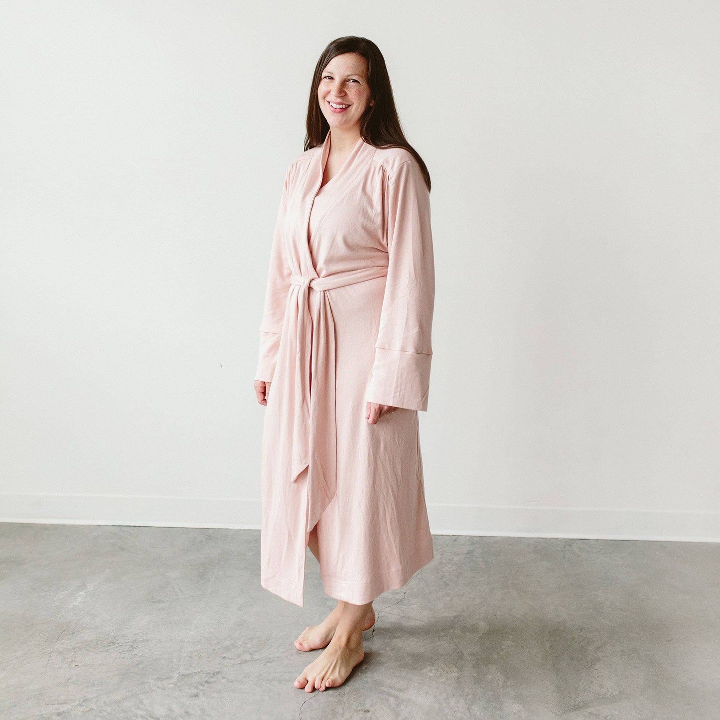 Viscose Bamboo + Organic Cotton Womens Robe | Rose