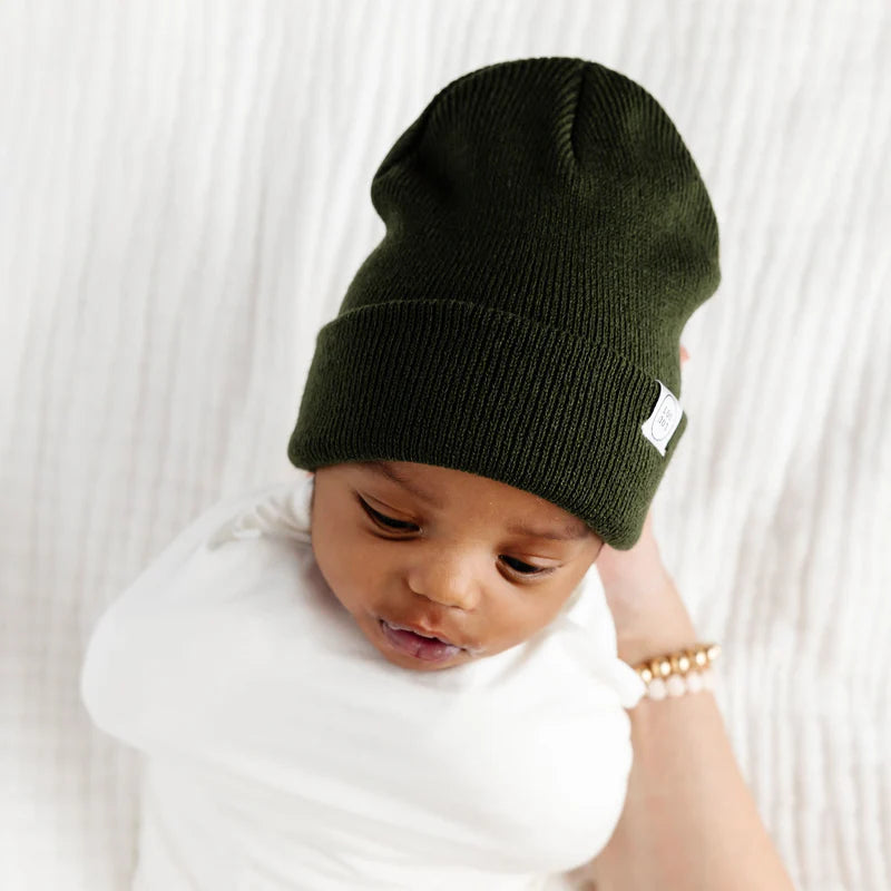 Olive Green Beanie | Pom + No Pom