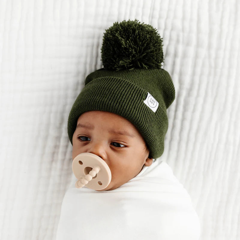 Olive Green Beanie | Pom + No Pom