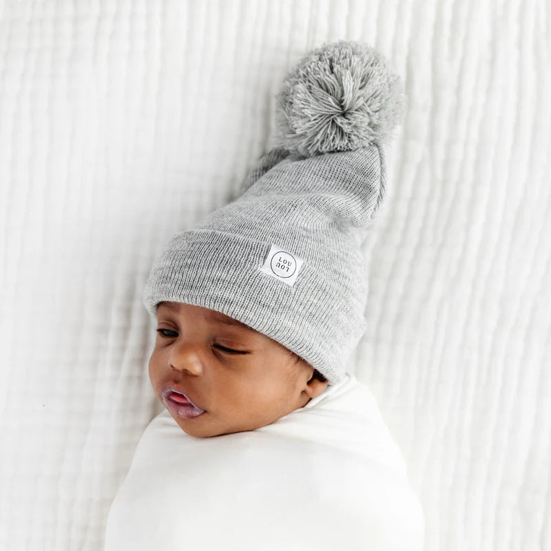 Heathered Grey Beanie | Pom + No Pom