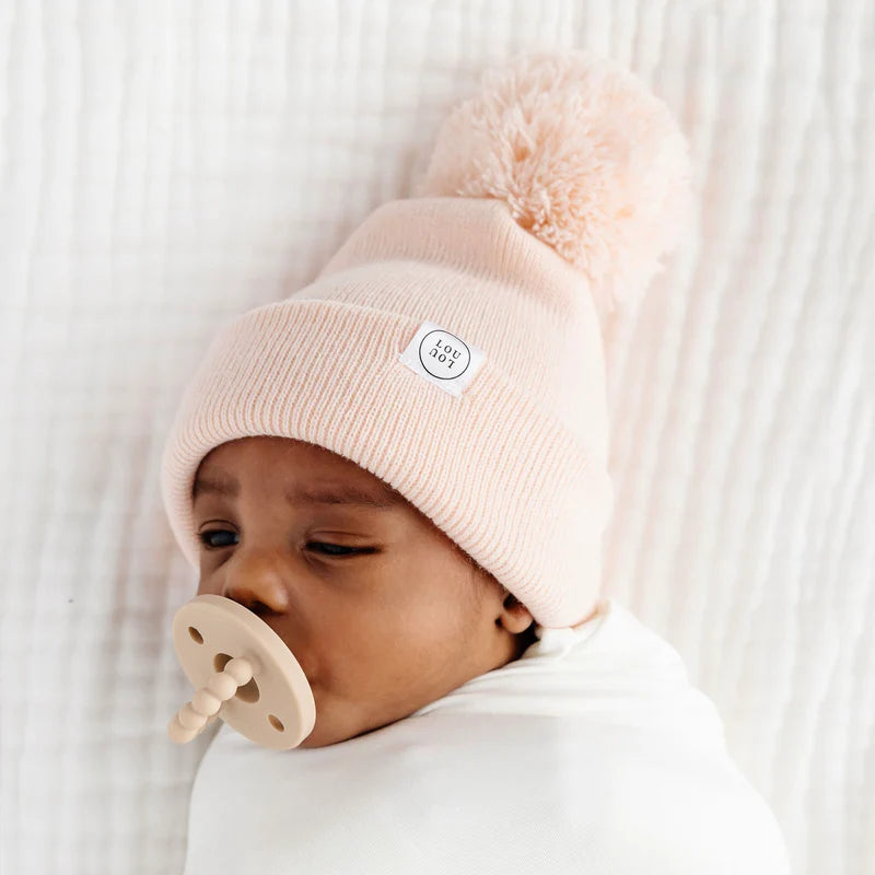 Blush Pink Beanie | Pom + No Pom