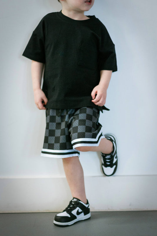 Checkerboard Mesh Practice Shorts