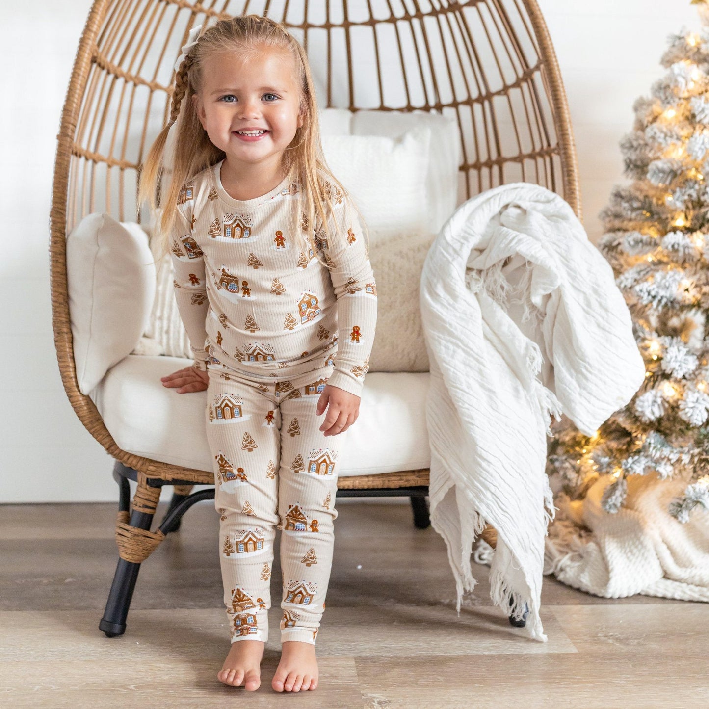 Ribbed Two-Piece Bamboo Pajama Set | Gingerbread House