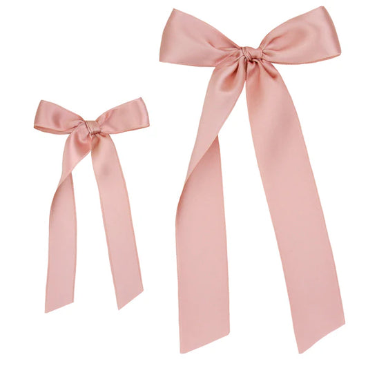 French Pink Satin Bow | French Pink Sash Clip