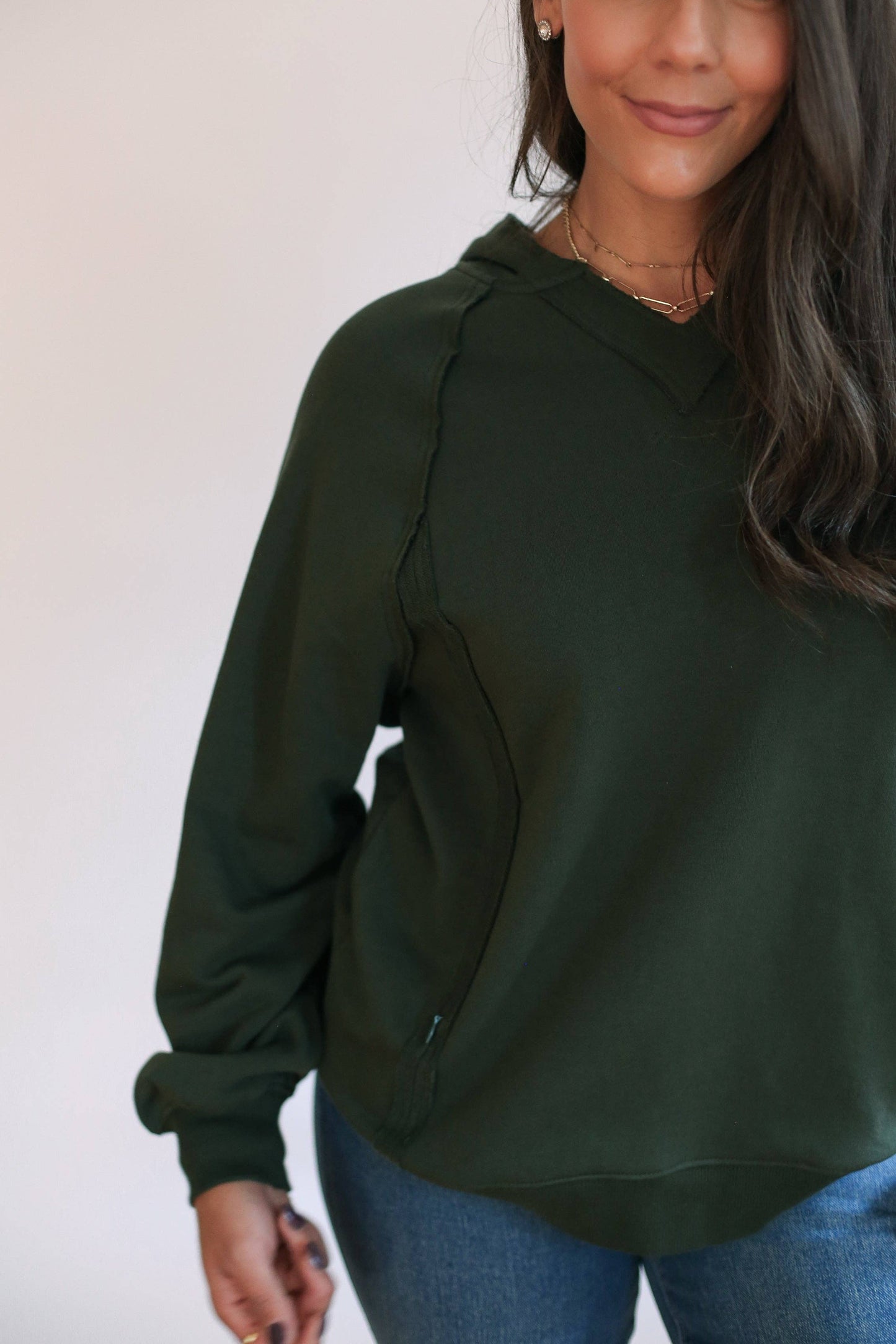 Vertical Zip Breastfeeding Hoodie | Forest Green