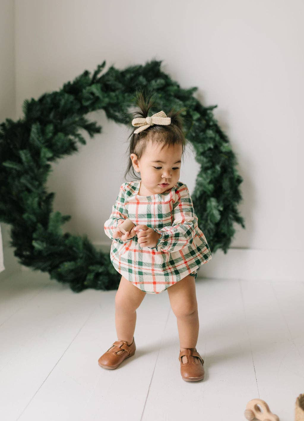 Thalia Poplin Romper in Classic Plaid