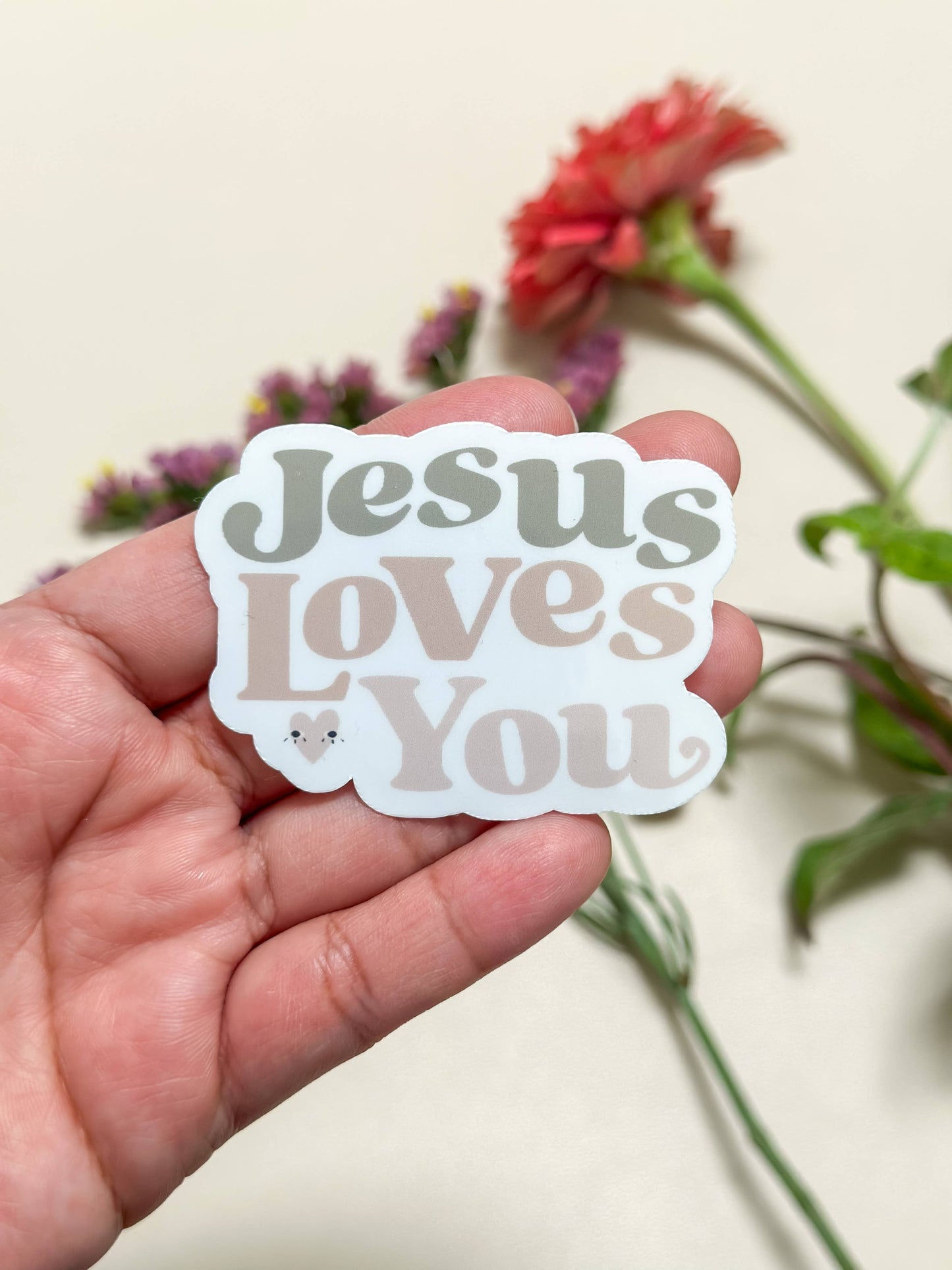 Jesus Loves You sticker | blue