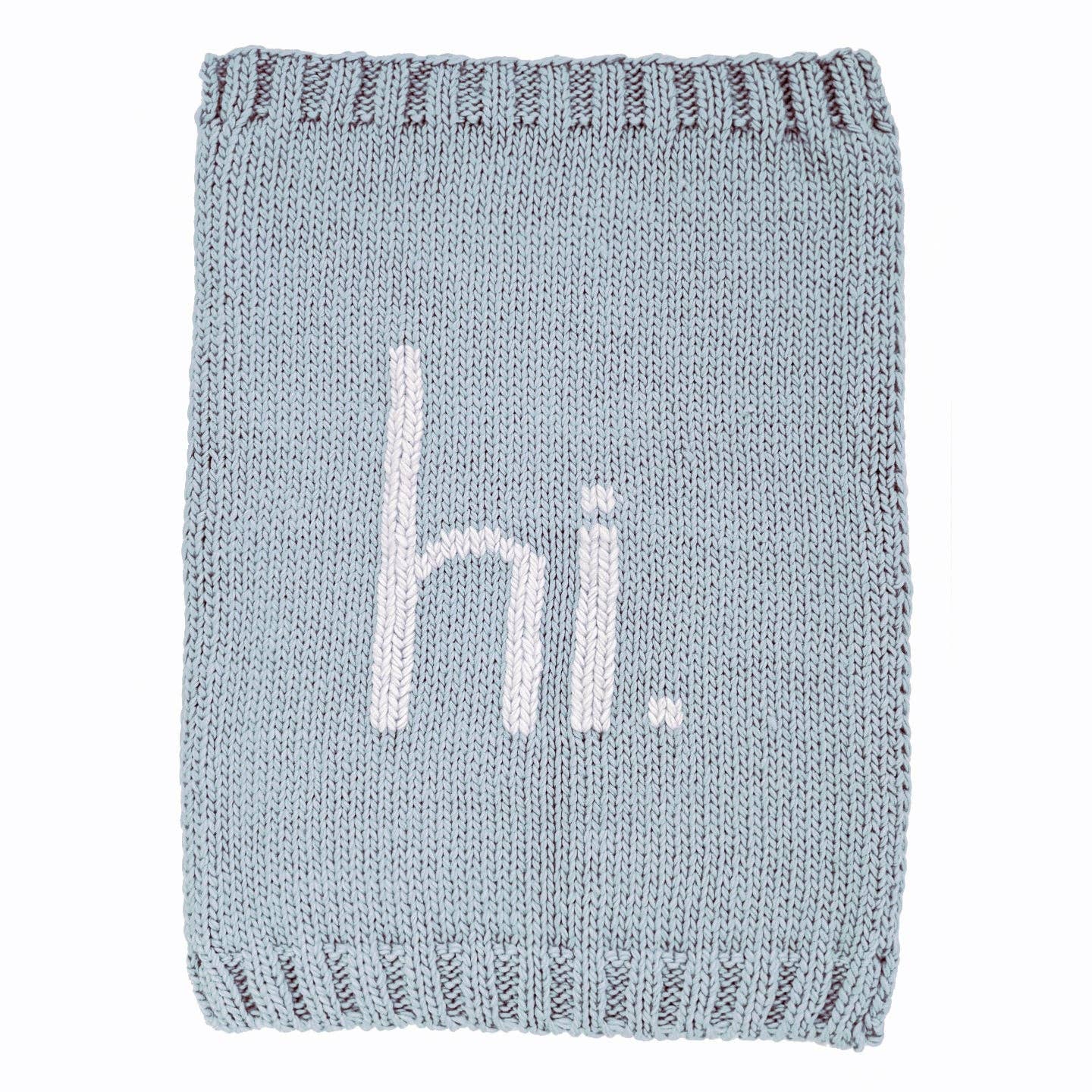 hi. Hand Knit Baby Blanket | Surf Blue