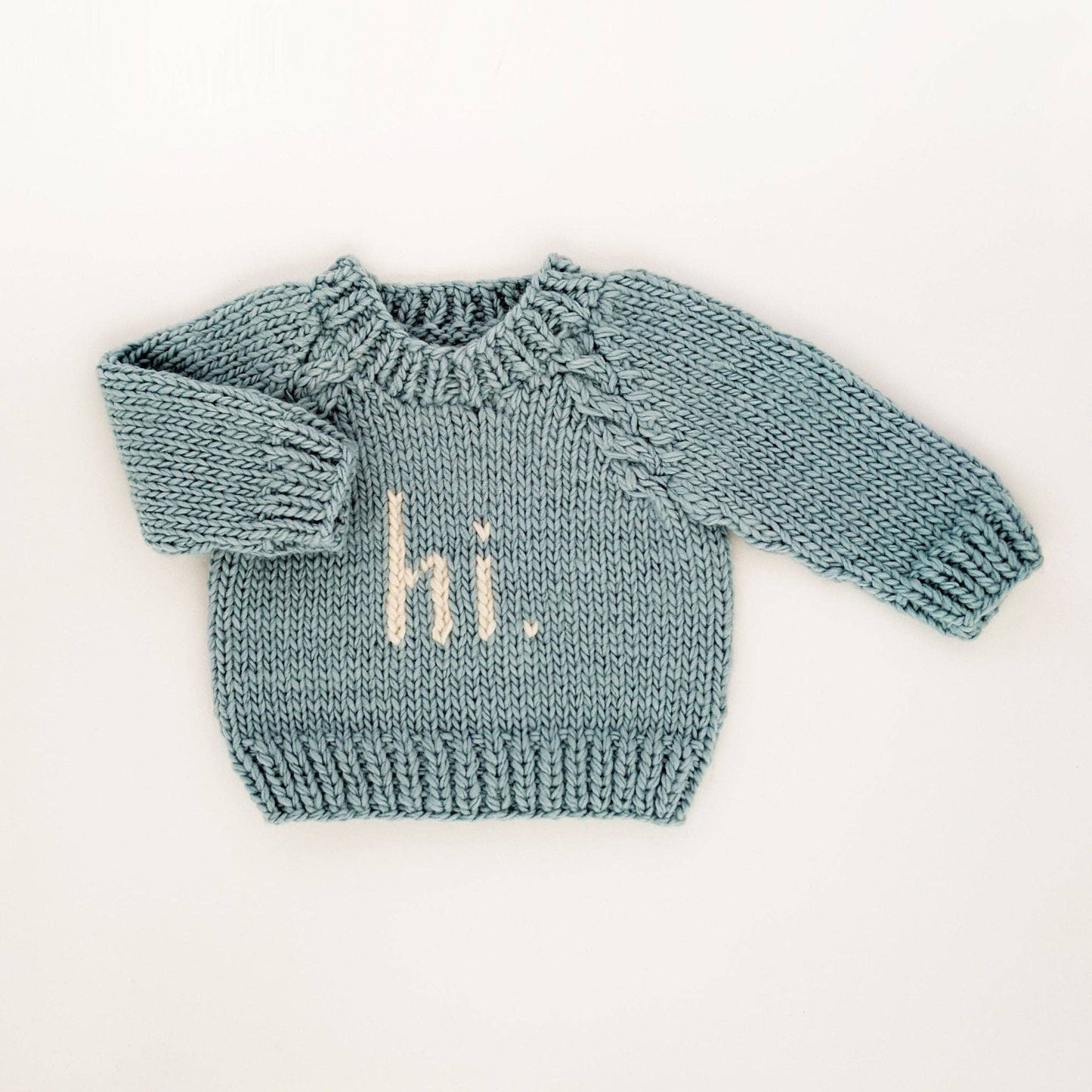 hi. Crew Neck Sweater | Surf blue