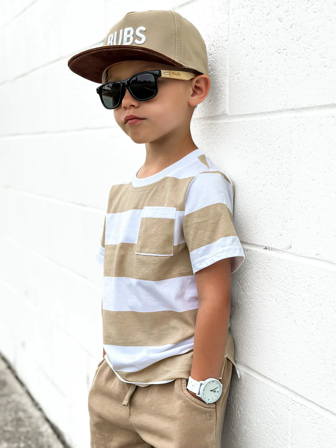 Striped Tee | Beige