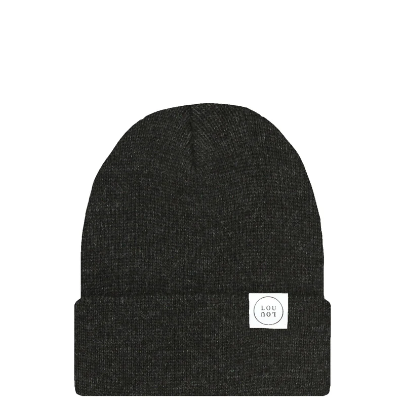 Heathered Black Beanie | Pom + No Pom