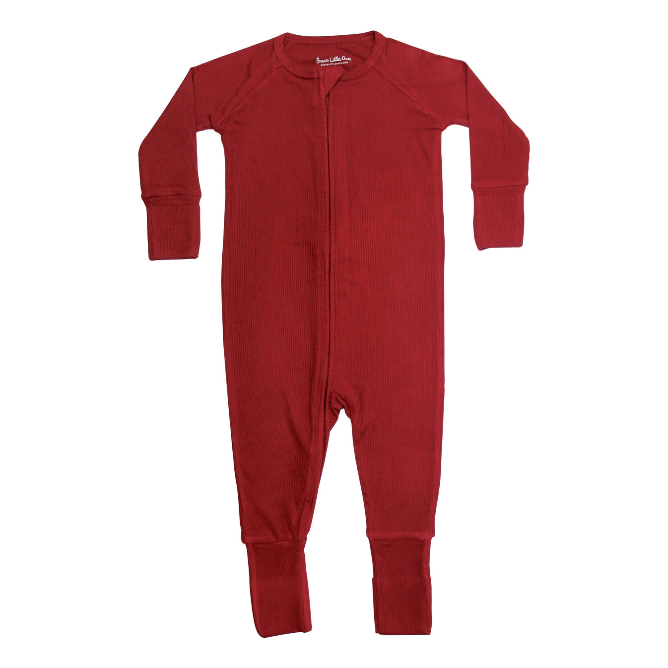 Bamboo Zip Sleeper w/ Fold-Over Feet | Berry Red