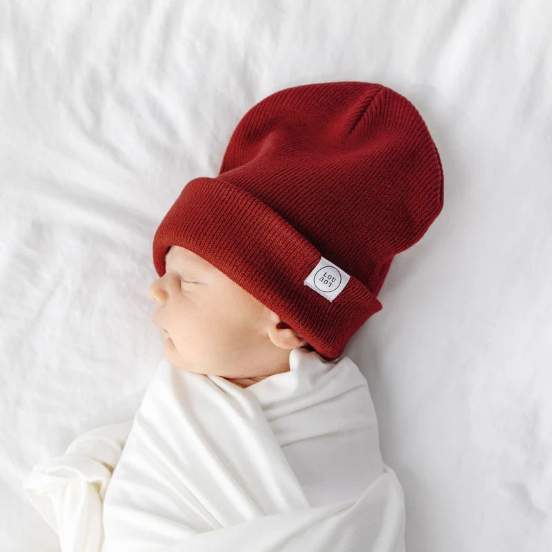 Brick Red Beanie | Pom + No Pom