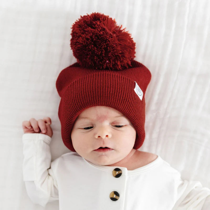 Brick Red Beanie | Pom + No Pom