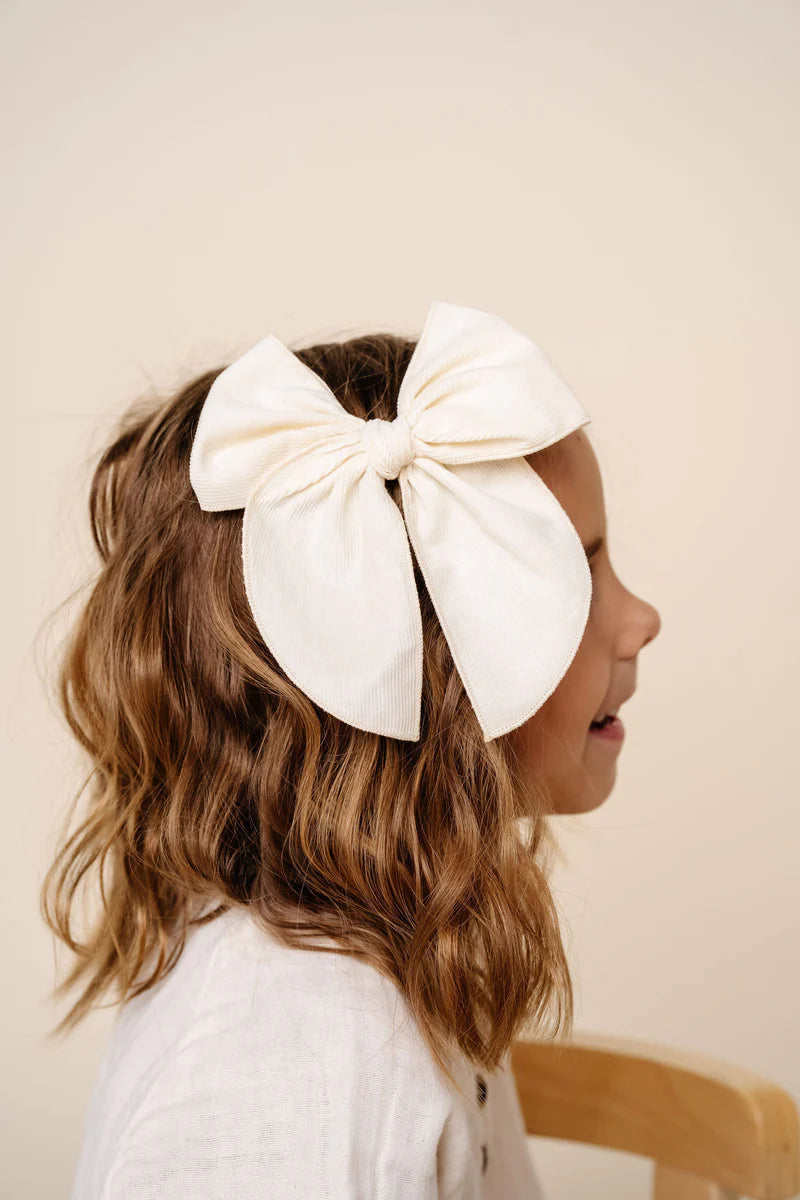 Sugar Corduroy Heirloom Bow | Clip