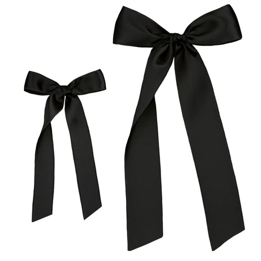 Satin Bow | Black Sash Clip