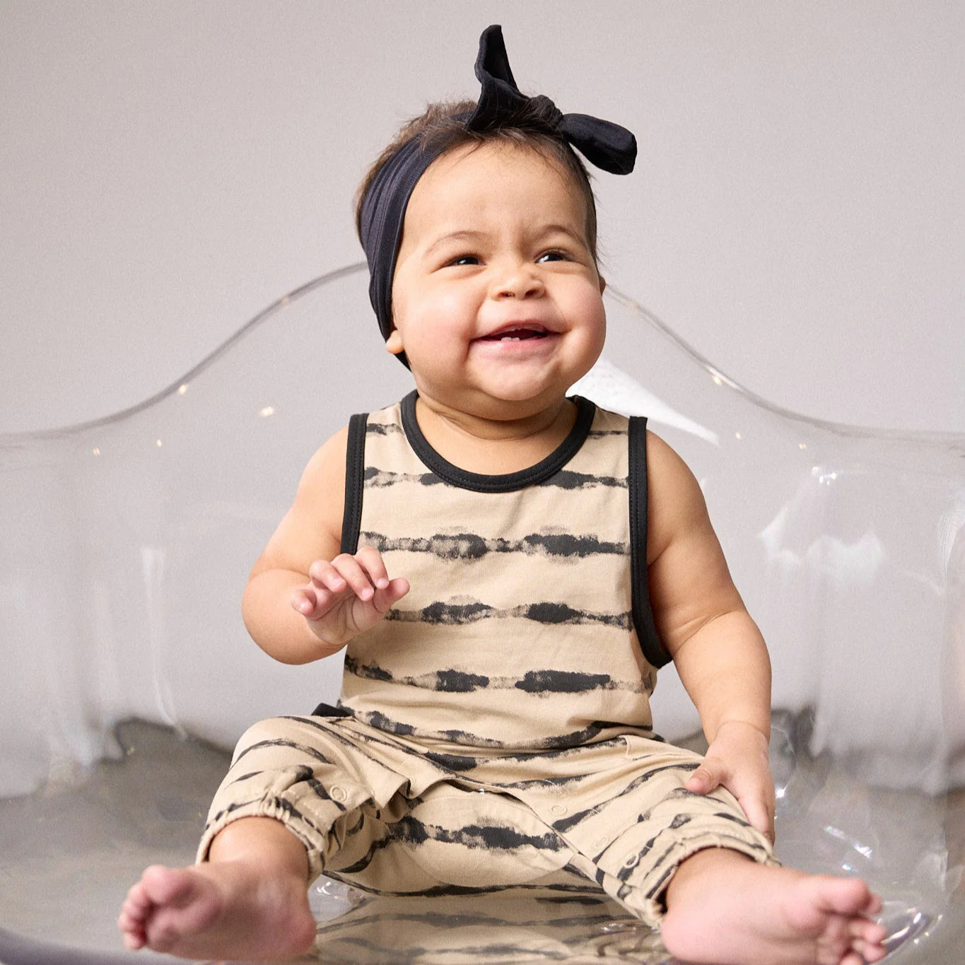 Static Stripe Tank Romper