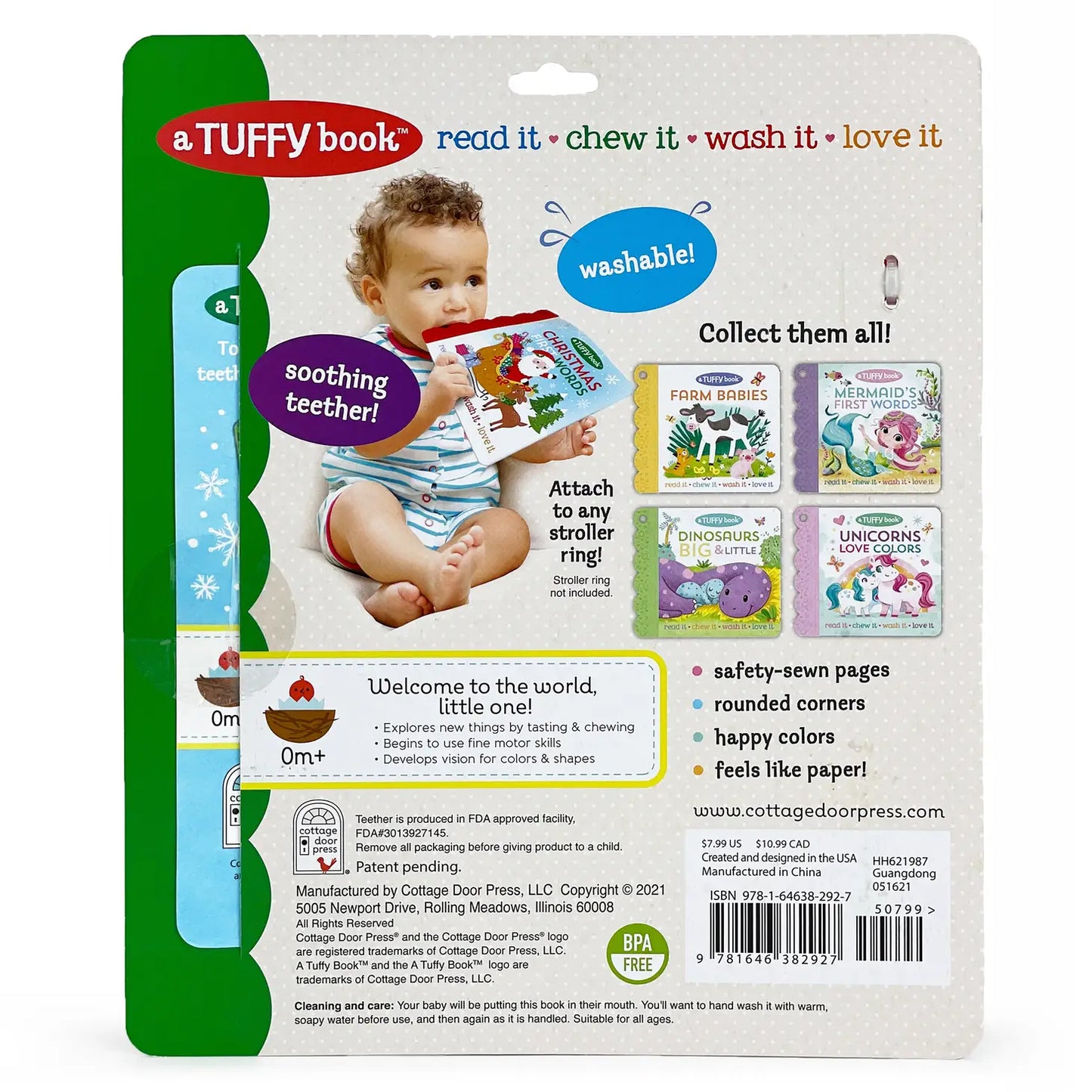 Christmas First Words Tuffy Teether Indestructible Book