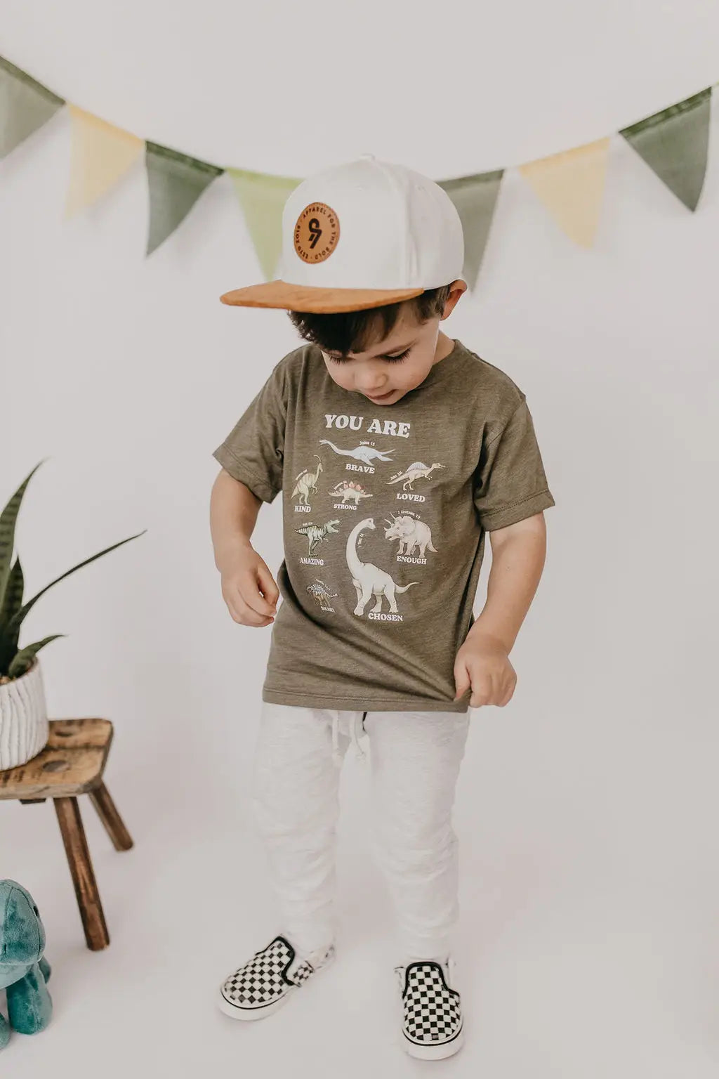 Dinosaur Affirmation T-shirt | Olive