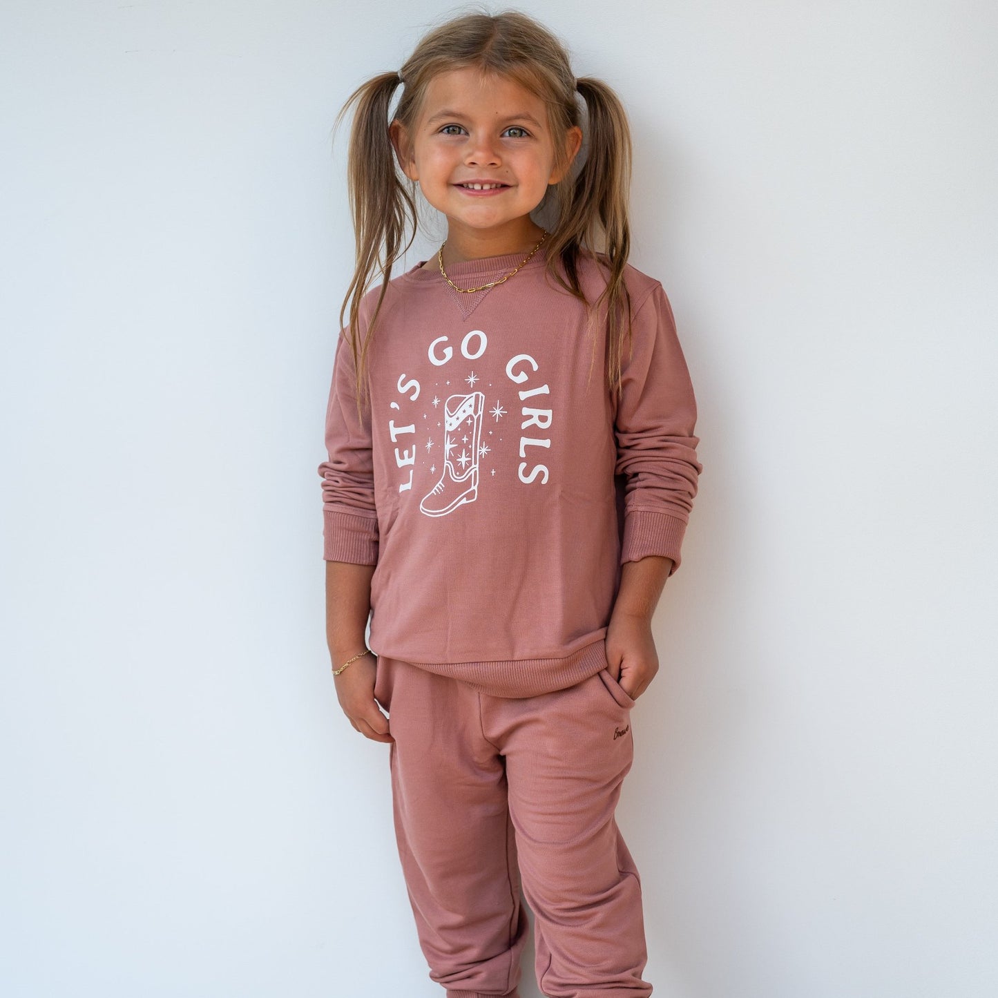 Let's Go Girls Bamboo French Terry Pullover | Rose