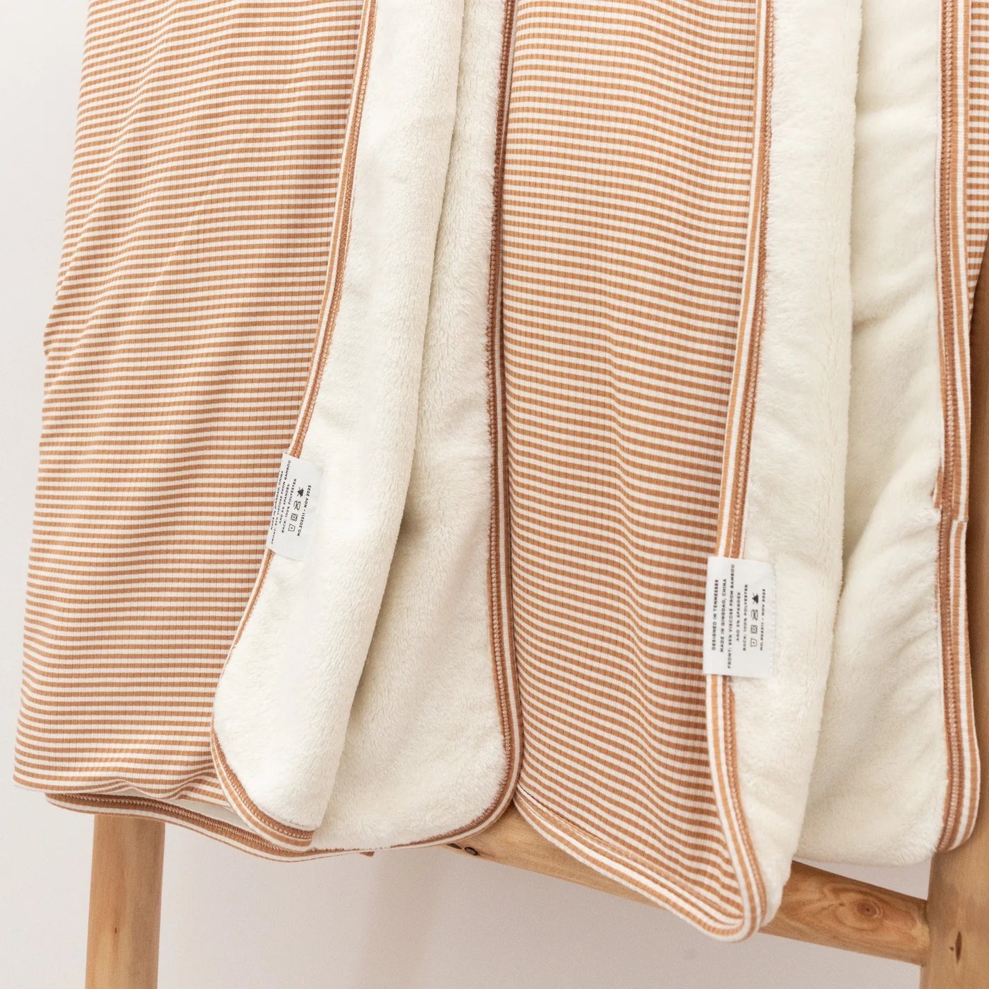 Honey Stripe Bamboo + Plush Blanket