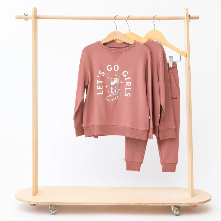 Let's Go Girls Bamboo French Terry Pullover | Rose