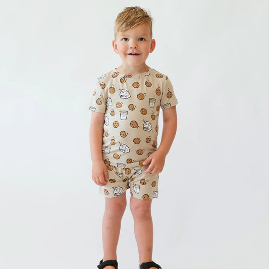 Shorts Two-Piece Bamboo Set | Cookies and Milk