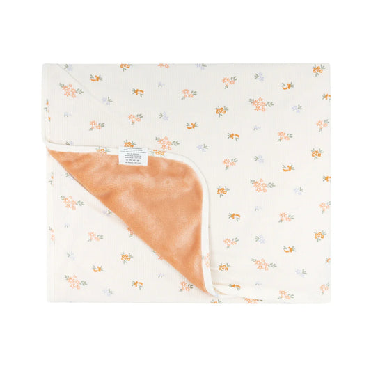 Pastel Floral Small Ribbed Blanket