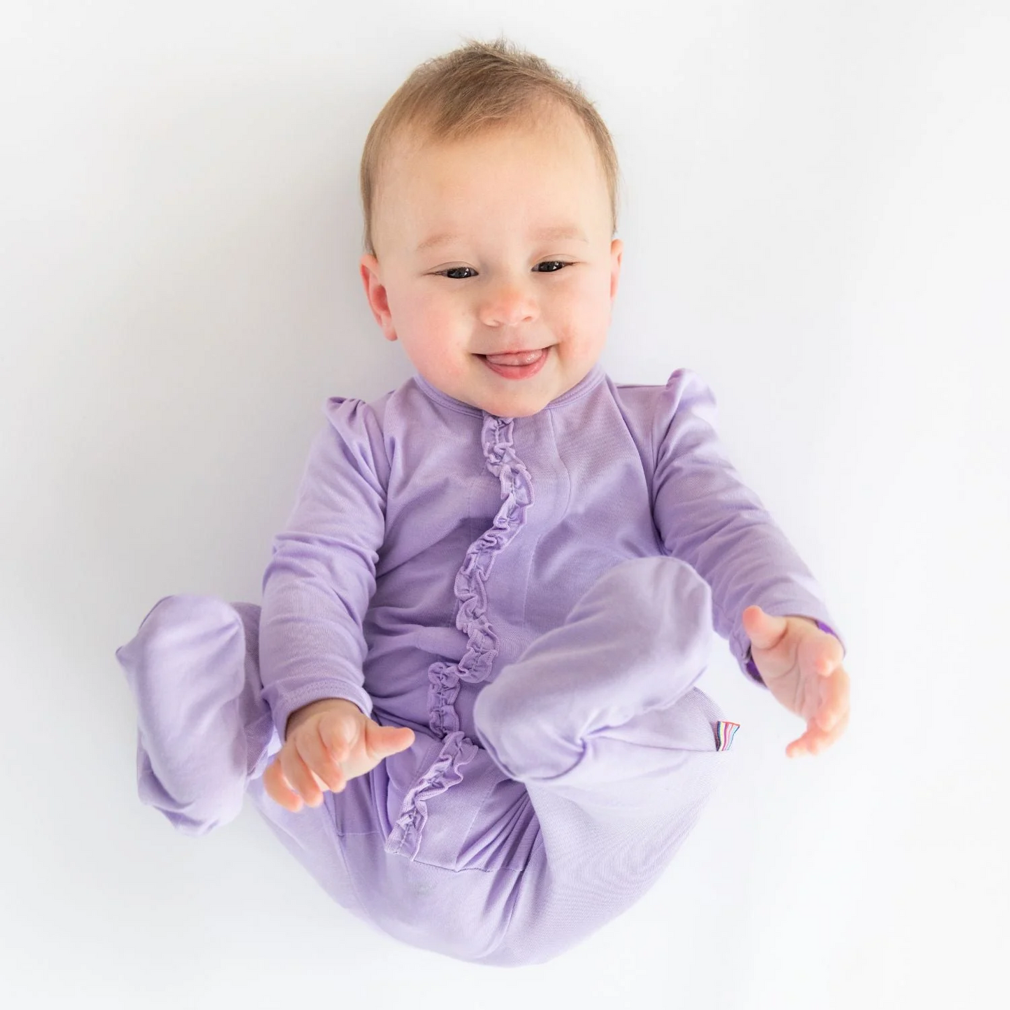 Magnetic Ruffle Footie | Crocus Petal