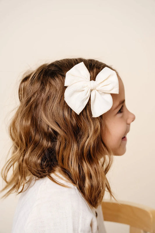 Sugar Corduroy Heirloom Bow | Clip