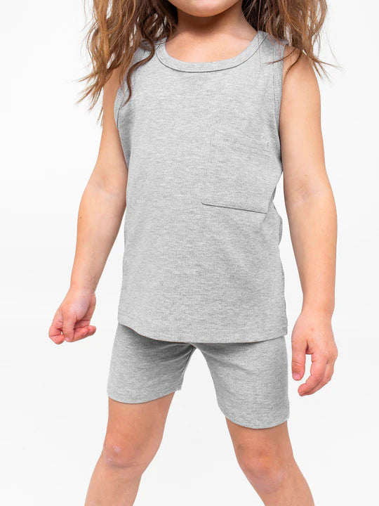 Ribbed Tank | Light Heather Grey