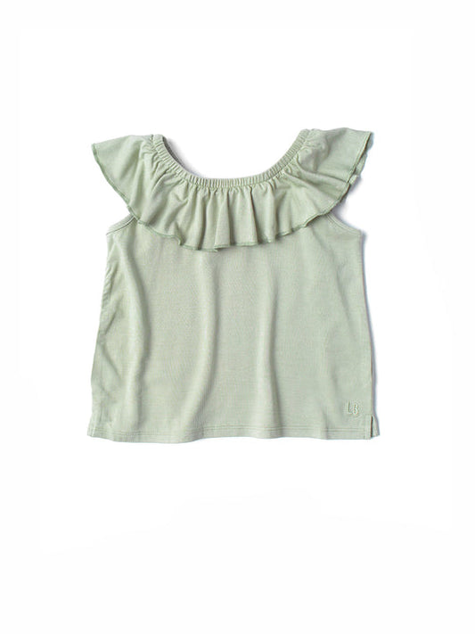 Ruffle Bamboo Top | Dessert Sage