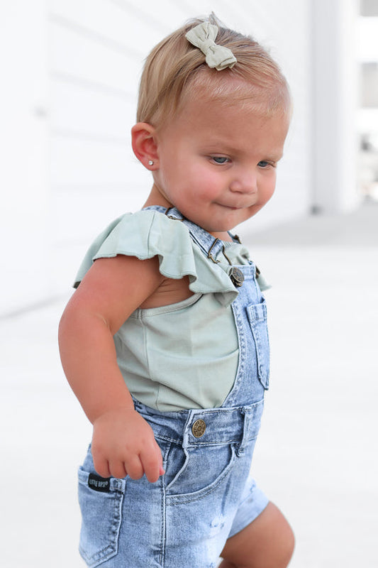 Ruffle Bamboo Top | Dessert Sage