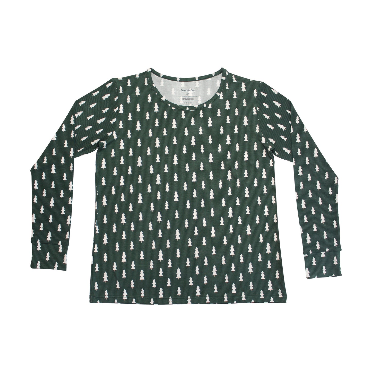 Adult Ribbed Long Sleeve PJ Top | Christmas Tree