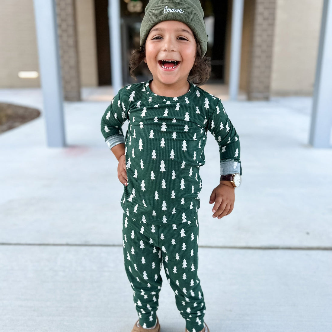 Two-Piece Pajama Set | Christmas Trees