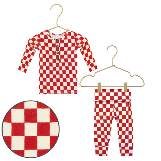 Rudy Top & Bottom Set (Red Check)