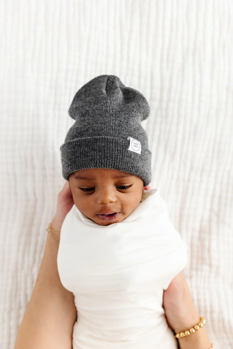 Heathered Charcoal Beanie | Pom + No Pom