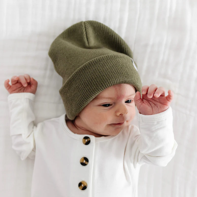 Moss Green Beanie | Pom + No Pom